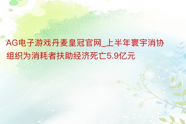 AG电子游戏丹麦皇冠官网_上半年寰宇消协组织为消耗者扶助经济死亡5.9亿元